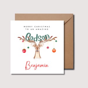 Cartão de Natal para afilhado, Cartão de Natal para afilhado, Cartão de Natal para afilhado, Cartão de Natal para afilhado, Cartão de Natal para afilhado de rena, WW0354