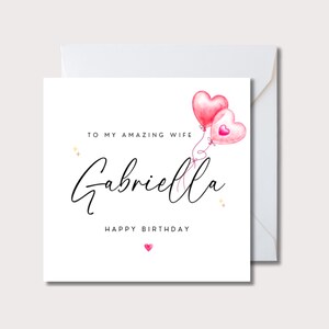 Carte d'anniversaire personnalisée pour femme, carte spéciale pour fille, carte d'anniversaire pour femme, anniversaire pour femme, carte d'anniversaire pour petite amie, carte pour nièce, WW088i