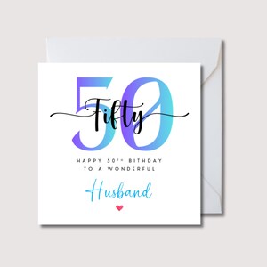 Carte des 50 ans, carte d'anniversaire de papa, carte des 50 ans de son fils, carte d'anniversaire de petit-fils, carte d'anniversaire de mari, carte d'anniversaire de petit ami, W0396