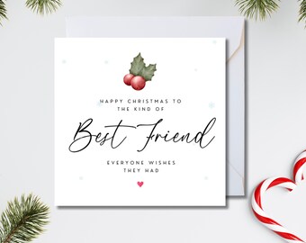 Tarjeta de Navidad para tu mejor amiga/Tarjeta navideña linda para amiga/Tarjeta navideña sentimental/Regalo de Navidad para tu mejor amiga/Tarjeta navideña para amiga, 36 unidades