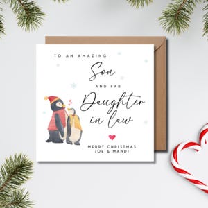 Christmas son and daughter in law card, son and daughter in law Christmas Card, Christmas card for son & daughter in law, WW0168