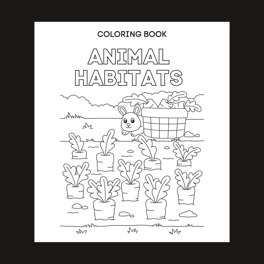 Animal Habitats Coloring Book for Kids: Educational Wildlife (digital ...