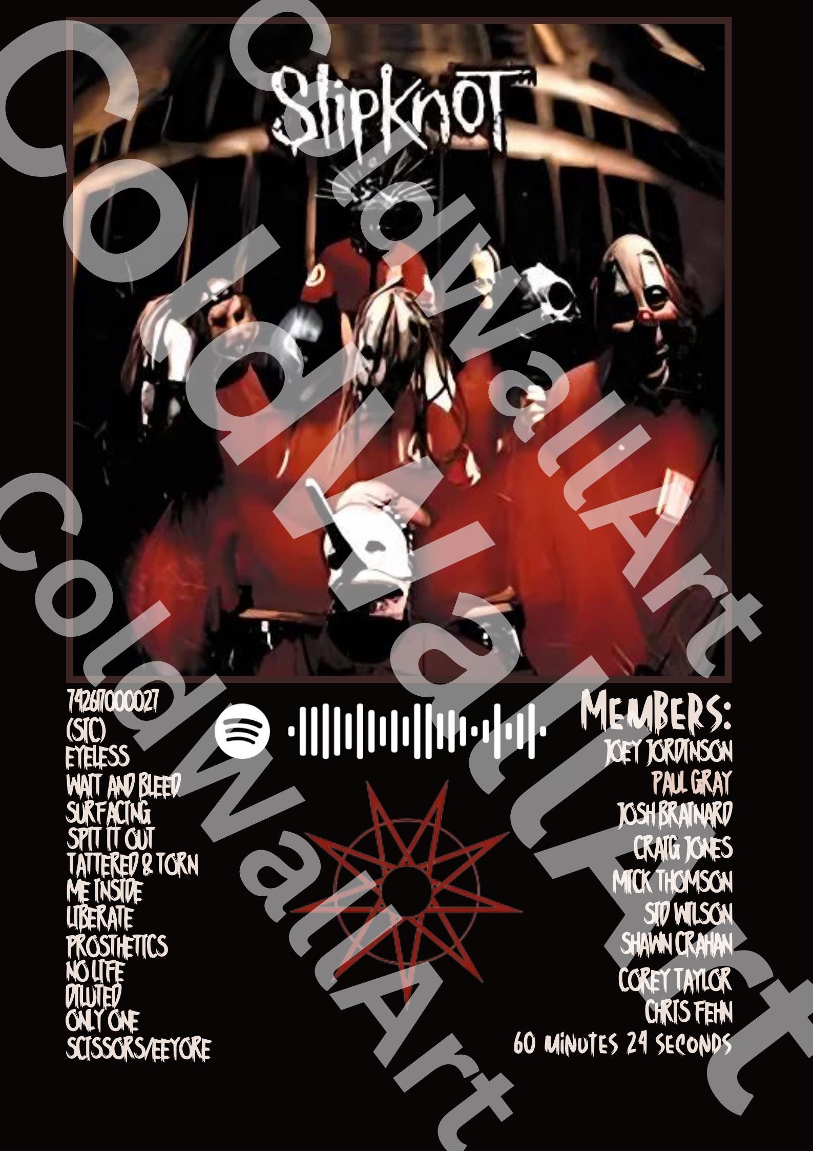 Slipknot Digital Download Poster - Iconic Album Art - High-quality