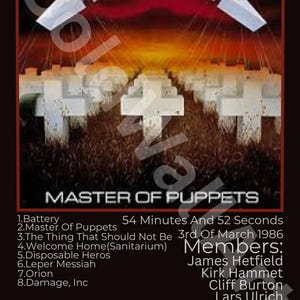 Metallica Master of Puppets Poster Digital Download | 1986 Album Art Print | Printable Metal Band Decor | Instant Download