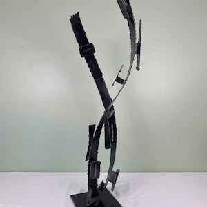 Abstract Brutalist metal sculpture