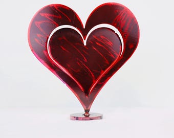 Metal heart sculpture