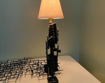 Abstract brutalist mid century modern inspired lamp