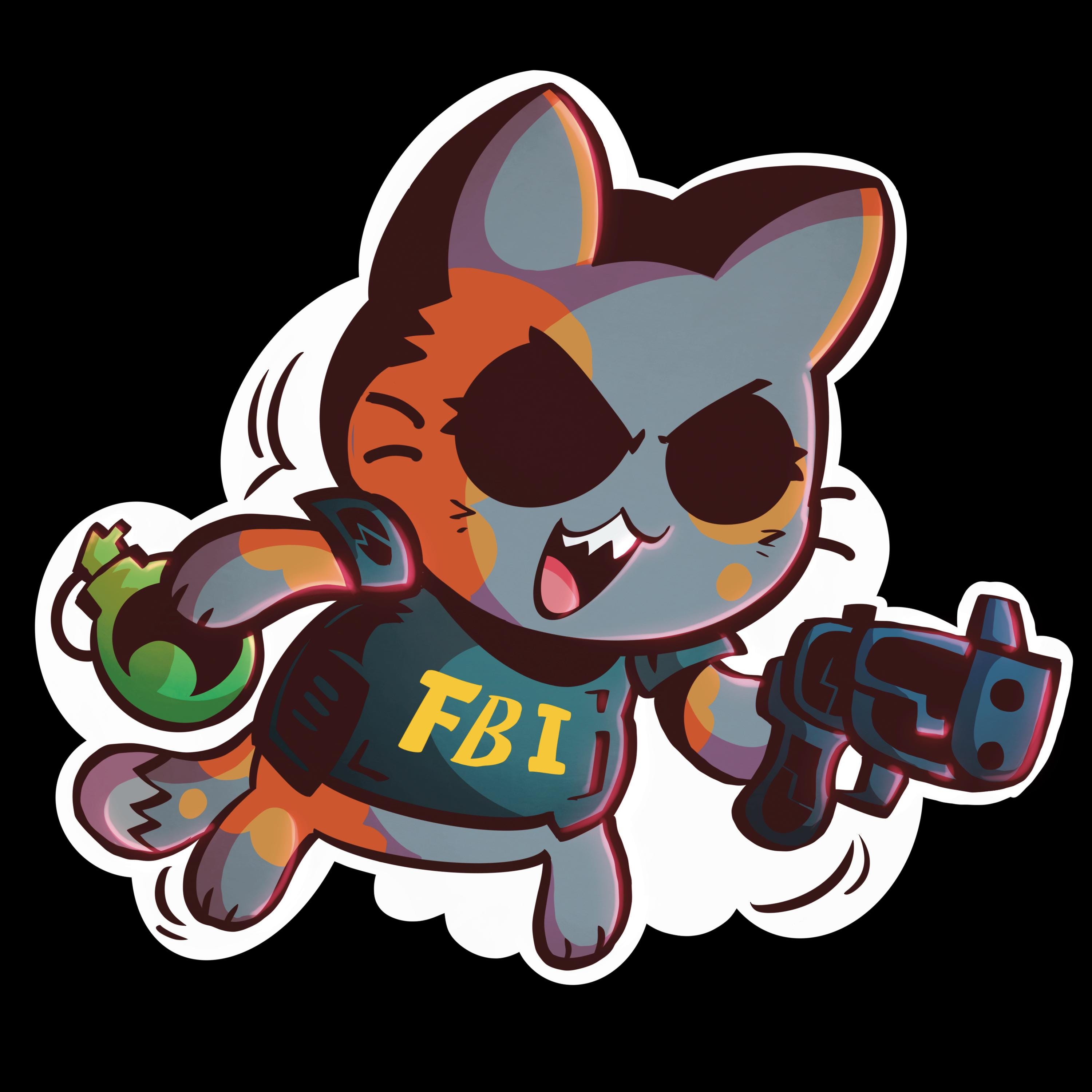 FBI Kitty Sticker | Armed Cat Laptop Decal - Etsy