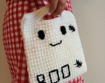 Knit Halloween Candy Bag,Trick-or-Treat Bag For Kids,Halloween Basket,Children Halloween Candy Bag