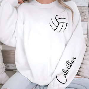 Custom Name Volleyball Sweatshirt, Personalized Volleyball Sweatshirt, Volley ball Player Gift, High School Volleyball Tee, Teen Volleyball