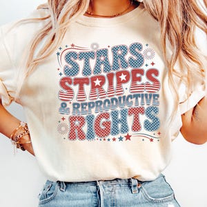 Stars Stripes And Equal Rights Comfort Colors Shirt, Retro 4th Of July Tee, Liberal American Tee, Patriotic Women Gift,Feminist American Tee