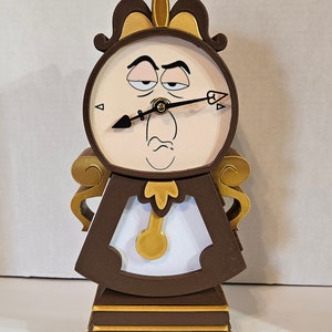 3d Printed Working Cogsworth Clock Beauty and Beast Fanart