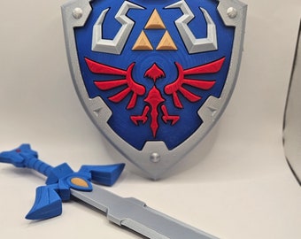 3d Printed Zelda Replica Hylian Shield and Sword