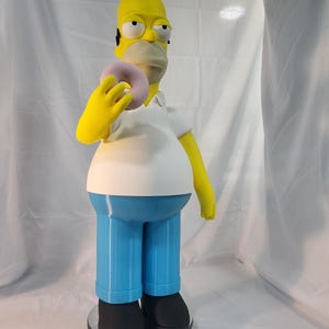 27" Homer Simpson 3D Printed Statue – Full Color with Donut