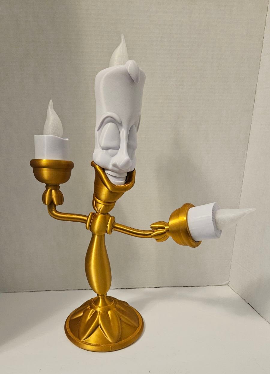Big 3d Printed Working Lumiere Candlestick From Beauty and