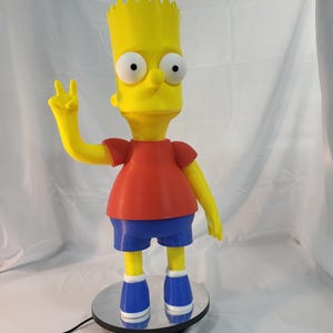 21&quot; Bart Simpson 3D Printed Statue – Full Color Cartoon Icon