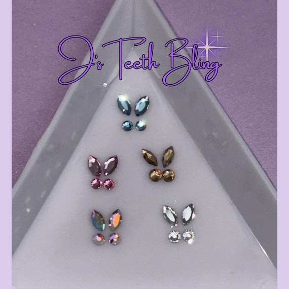 Butterfly Tooth Gem Set: Lead-Free Cosmetic-Safe Crystals