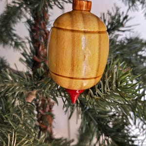 Handmade Wood Christmas Ball / Old World Wood Holiday Tree Ball / Wood Christmas Tree Decoration
