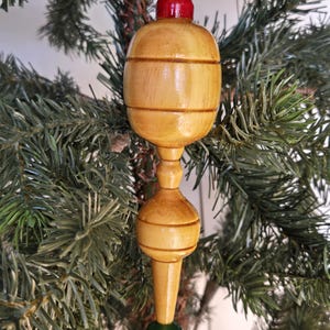 Wood Christmas Ornament / Hand Turned Wood Christmas Tree Decoration / Holiday Decor