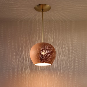 CLAYLIGHT ROD PENDANT | Terracotta Pendant Lamp | Mood Lighting | Earthy Accent Light | Ceramic and brass Hanging Lamp