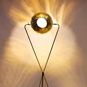 Unique Brass Iris Floor Lamp: Modern LED Lighting