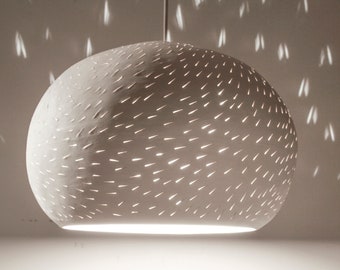 Ceramic Hanging Lamp | Large CLAYLIGHT Pendant Lamp: 12"| Modern Pendant Lamp