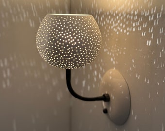 CLAYLIGHT SCONCE with Black Arm | Designer Wall Light | Ceramic Wall Lamp |  Unique Lighting