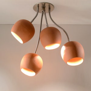 Modern Cluster Spotlight | Claylight SPOT BOUQUET: Terra-Cotta | Ceramic Ceiling Lamp | Unique Lighting