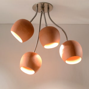 CLAYLIGHT SPOT BOUQUET: Terra-Cotta | Modern Cluster Spotlight | Ceramic Ceiling Lamp | Unique Lighting