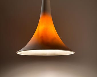 PORCELAIN GRAMOPHONE | 9" Pendant Lamp | Unique Light Fixture | Ceramic Hanging Lamp | Mood Lighting