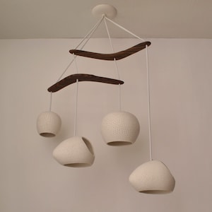 Modern Chandelier CLAYLIGHT BOOMERANG LARGE Four Light Pendant Sculptural Ceramic Chandelier image 3