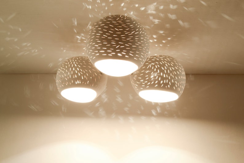 Ceramic Ceiling Lamp CLAYLIGHT CLOVER Modern Lighting Semi-Flush Mount Lighting Fixture image 2