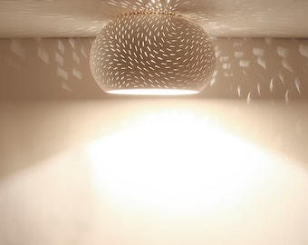 Claylight Coral Large |  12" or 15" Flush Mount Ceiling Light | Minimalist Ceramic Overhead Lamp