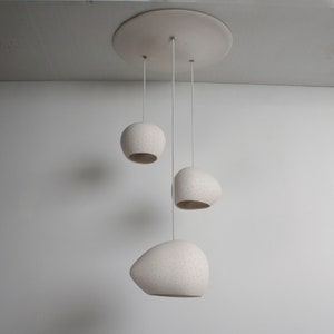 Contemporary Cluster Pendant Light Claylight: CLUSTER 3 Handmade Ceramic Chandelier Modern Pendant Light image 2