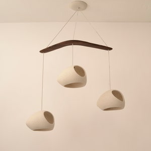 Modern Chandelier BOOMERANG DOUBLE-CUT Three Light Pendant Sculptural Ceramic Lighting image 2