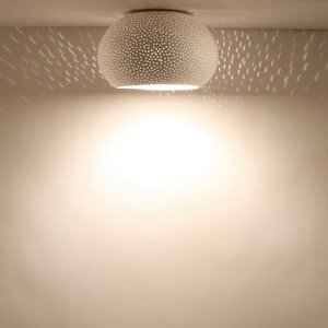 Minimalist Ceiling Light Claylight: 12 FLUSH MOUNT Ceramic Overhead Lamp Unique Light Fixture image 7