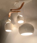 CLAYLIGHT BOOMERANG XL Sculptural Ceramic Chandelier | Modern Four Light Pendant Lighting