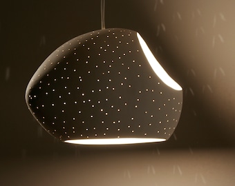 Pendant Light | Claylight DOUBLE-CUT: Medium | Mood Lighting | Unique Light Fixture | Ceramic Hanging Lamp