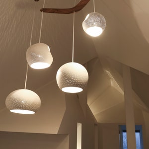 Modern Chandelier CLAYLIGHT BOOMERANG XL Four Light Pendant Sculptural Ceramic Lighting image 6