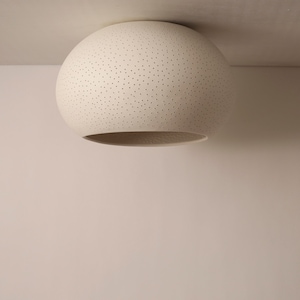 Minimalist Ceiling Light Claylight: 12 FLUSH MOUNT Ceramic Overhead Lamp Unique Light Fixture image 3