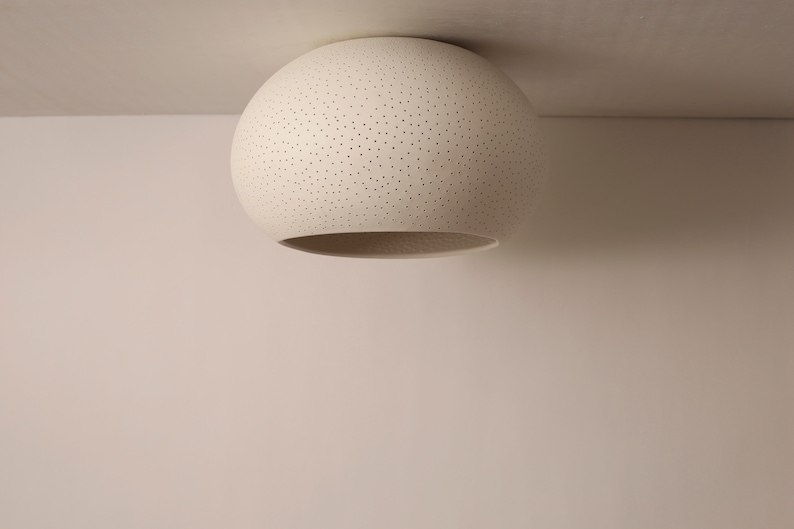 Minimalist Ceiling Light Claylight: 12 FLUSH MOUNT Ceramic Overhead Lamp Unique Light Fixture image 3