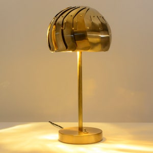 Modern Brass Lamp Iris TABLE LAMP: Brass or Stainless Steel Buffet Lamp Unique Lighting image 1