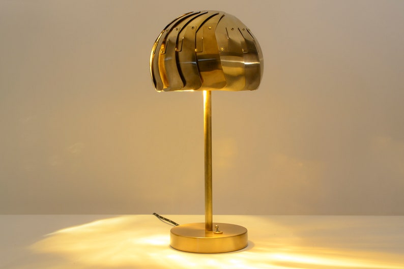 Modern Brass Lamp Iris TABLE LAMP: Brass or Stainless Steel Buffet Lamp Unique Lighting image 1