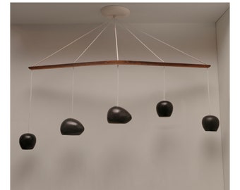 Modern Chandelier | CLAYLIGHT MELODY  |  five Light Pendant  | Sculptural Ceramic Elongated Lighting