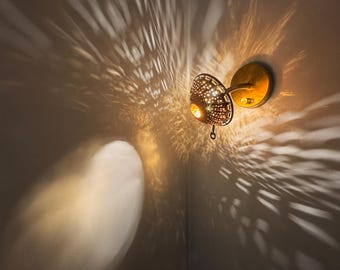 Steampunk Brass Steamer Sconce: Adjustable Wall Light, Plug-In Option