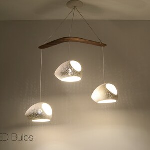 Modern Chandelier BOOMERANG DOUBLE-CUT Three Light Pendant Sculptural Ceramic Lighting LED