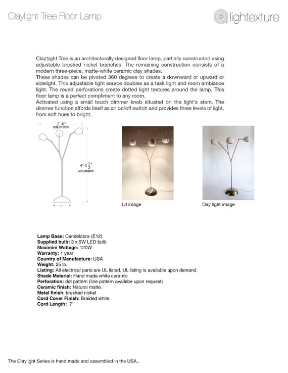 Claylight Tree Lamp Unique Floor Ceramic Claylight Tree Lamp Unique Floor, Floor Lamp Base Weight Parts