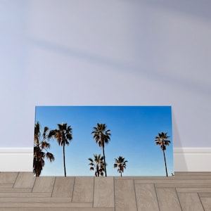 Palm Tree Wall Art Canvas Print - Venice Beach Tropical Decor, Coastal Wall Hanging for Living Room & Bedroom, Beachy Vibes Home Decor
