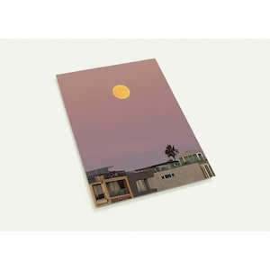 Notitiekaarten volle maan, kaarten met humeurige lucht, milieuvriendelijke wenskaarten, wenskaartenset maanlicht, dromerige kustkaarten, op de natuur geïnspireerd