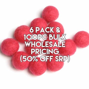 W-100PC Single Color Pack - SALMON Felt Balls